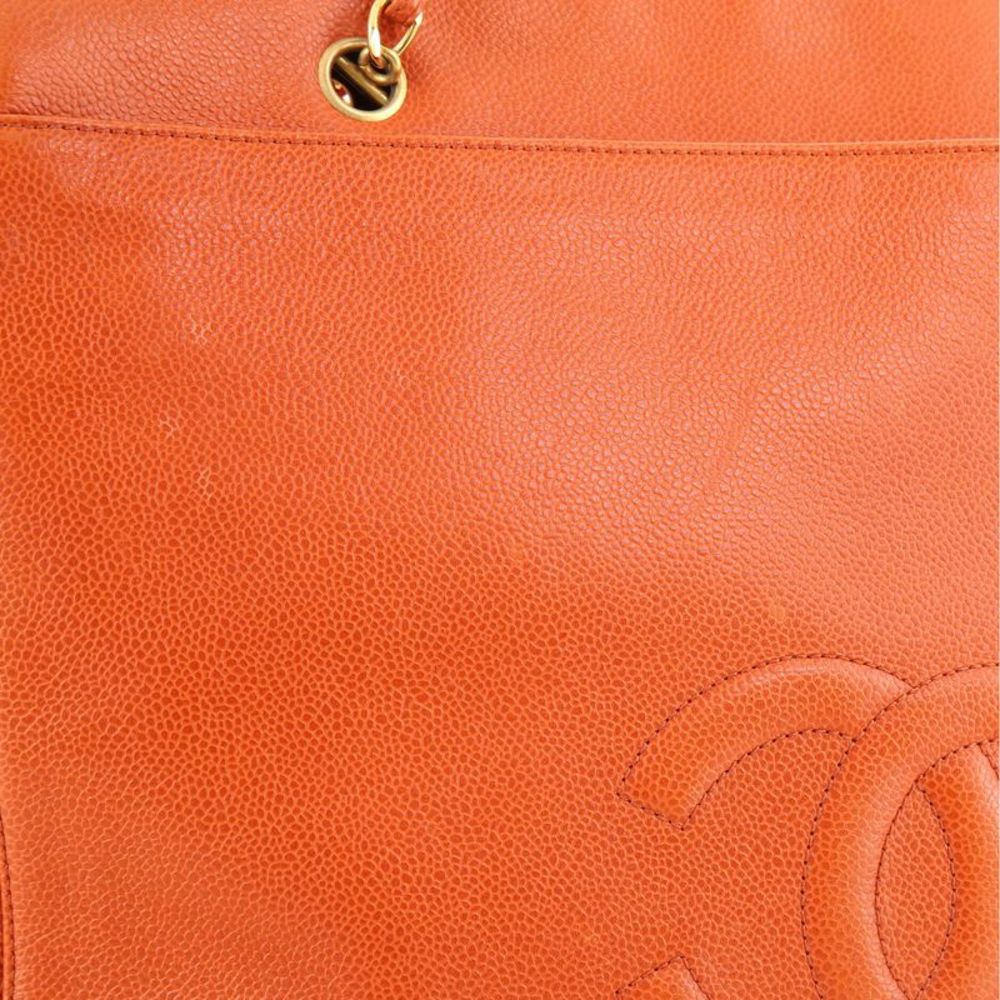 Chanel Vintage Timeless Zip Tote Caviar Large Orange - Picture 5 of 8